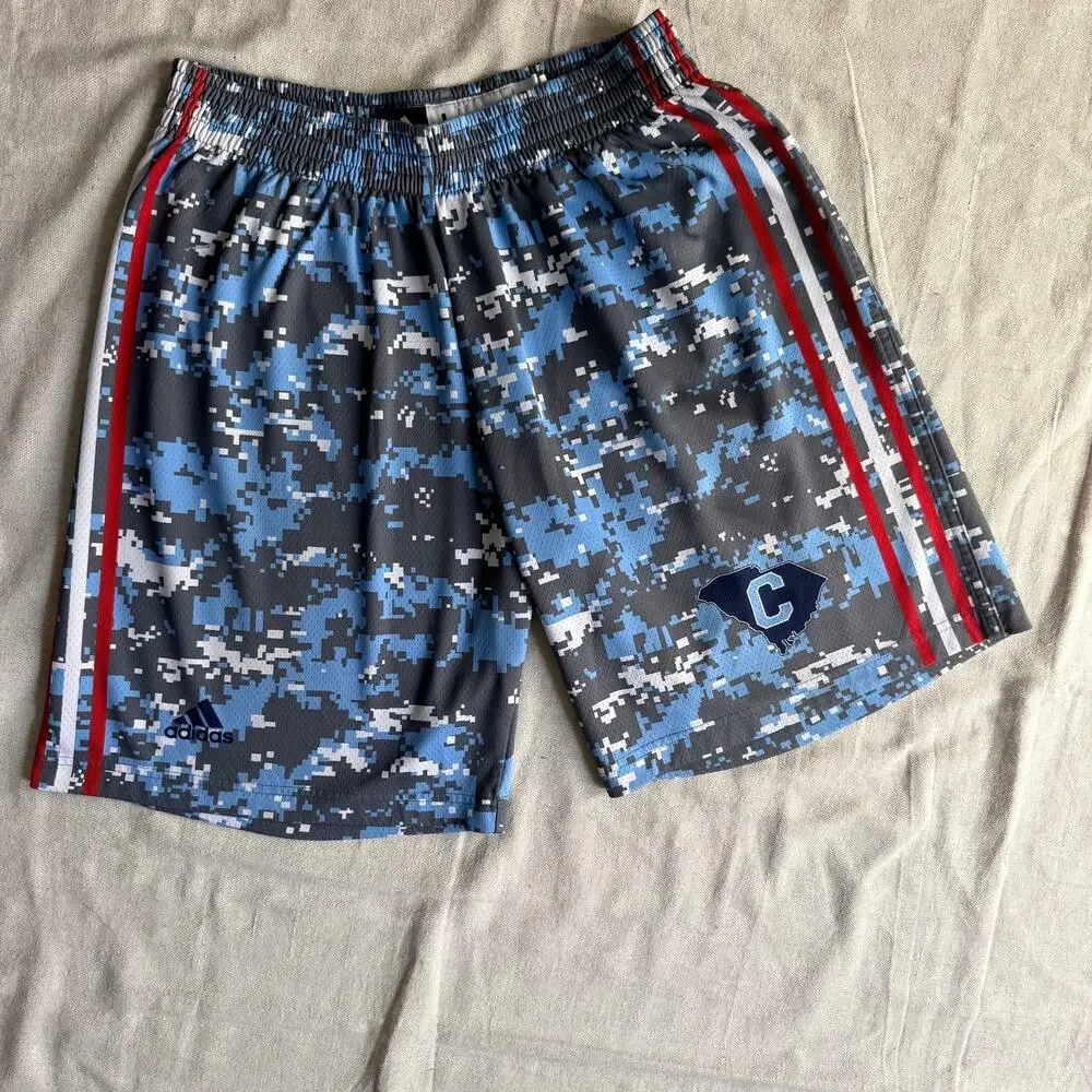 Adidas Shorts Men's L Gym Mesh Digi Camo Basketball SC The Citadel Bulldogs